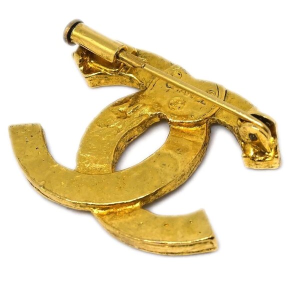 Chanel CC Brooch Pin Gold Rhinestone 164818 - Picture 3 of 4